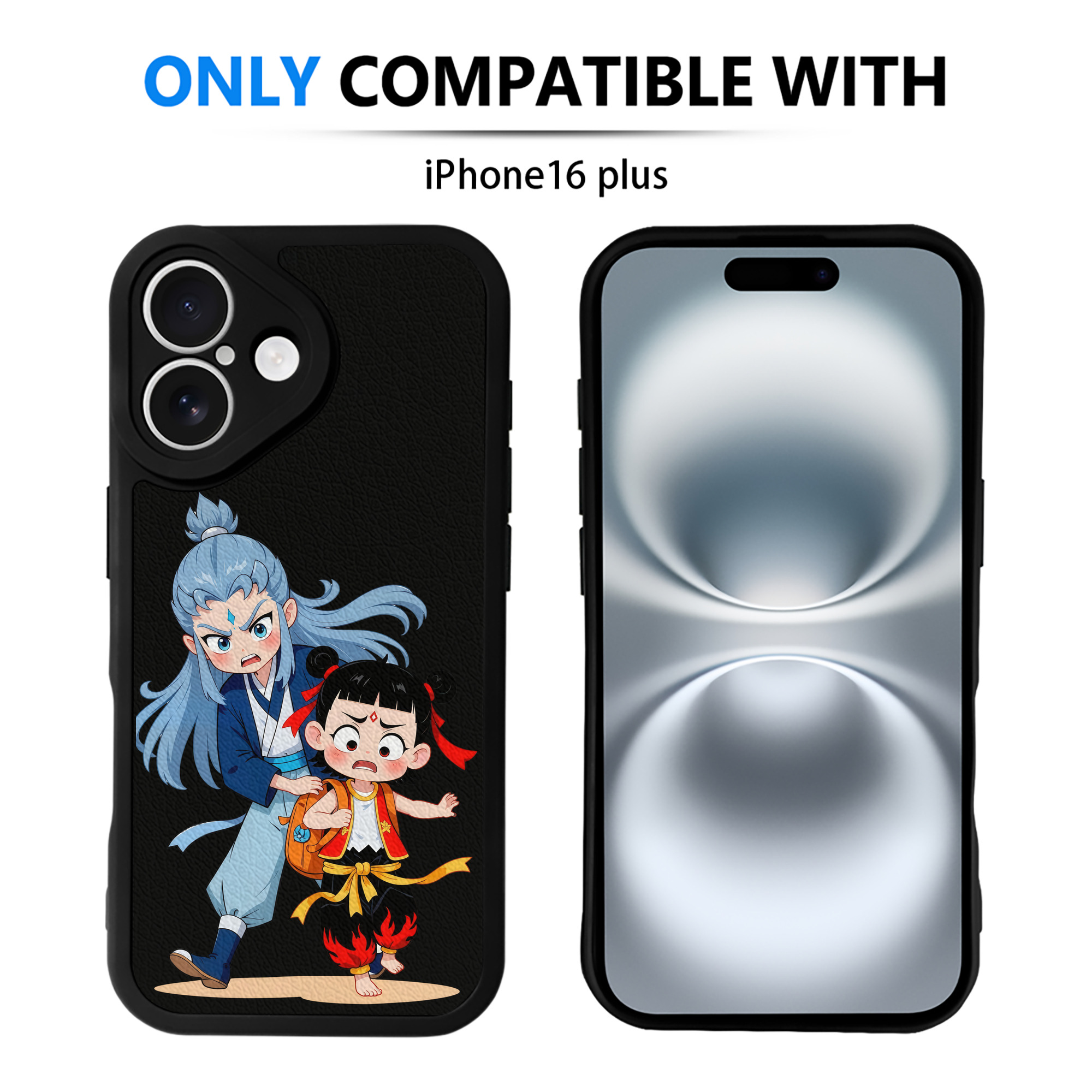 （画像用） Ne Zha 2 ナタ 魔童の大暴れ 【iPhone 16シリーズ対応】シリコンスマホケース（レザー調） 材質：シリコン